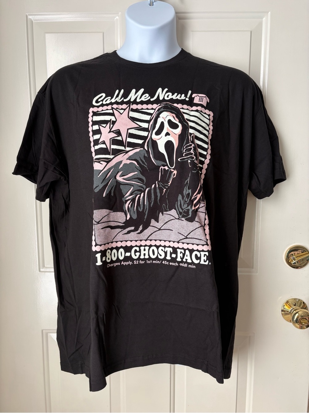 Black "Call Me Now!" Ghost-Face / Scream Graphic Tee